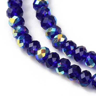 Electroplate Transparent Glass Beads Strands EGLA-A046-01A-02-1