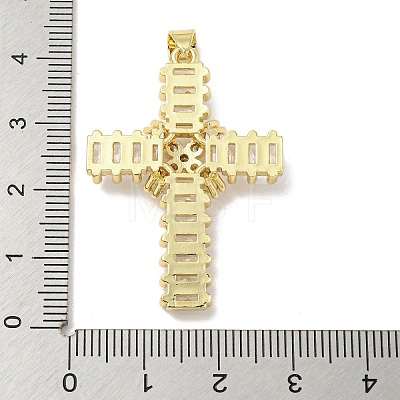 Rack Plating Brass Micro Pave Cubic Zirconia Pendants KK-F869-09G-1