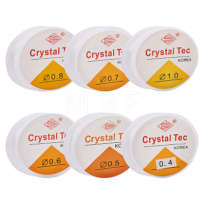 Yilisi 12Roll 6 Style Round Crystal Elastic Stretch Thread EW-YS0001-01-1