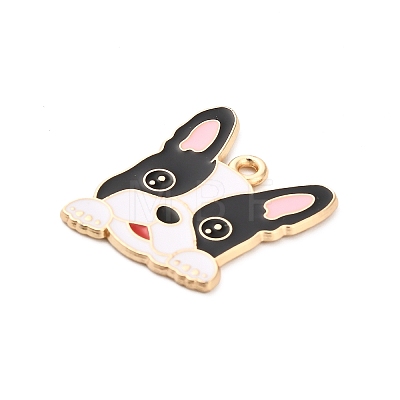 Animal Puppy Alloy Enamel Pendants FIND-V001-03G-02-1