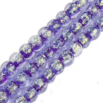 Handmade Foil Lampwork Beads Strands FOIL-K003-04E-1