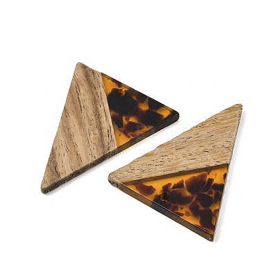 Transparwnt Resin & Walnut Wood Pendants RESI-I354-03K-1