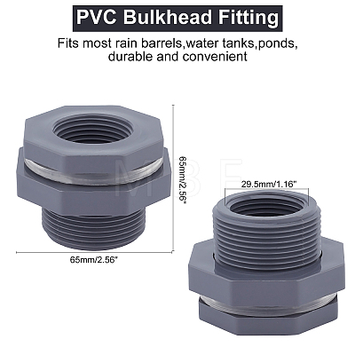 PVC Bulkhead Fitting AJEW-GA0002-21C-32C-1