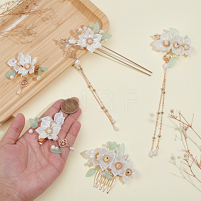 1 Set Alloy & Resin Hair Sticks OHAR-WR0001-06-1