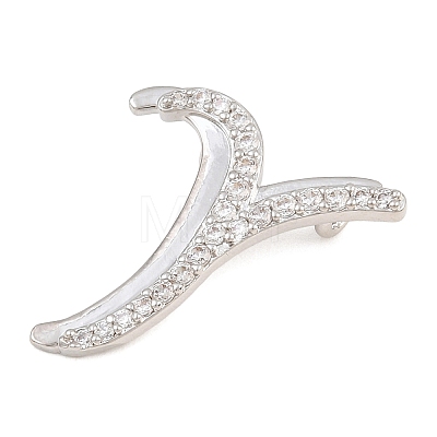 Brass Micro Pave Clear Cubic Zirconia Pendants CU-CBA8481-01P-Y-1