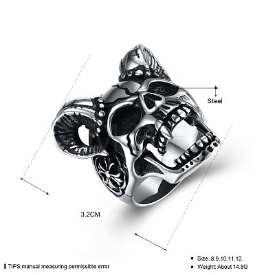 Men's Stainless Steel Finger Rings RJEW-BB29863-8-1