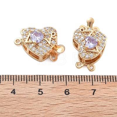 Brass Micro Pave Cubic Zirconia Box Clasps KK-B125-07G-02-1