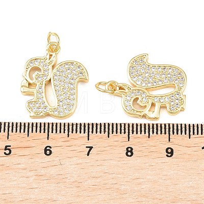 Brass Micro Pave Cubic Zirconia Pendants KK-C162-086C-G-1
