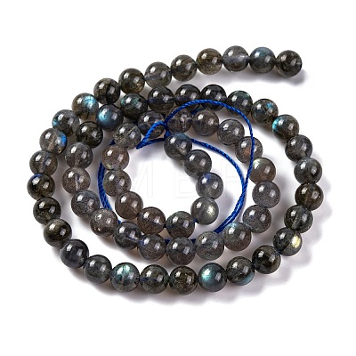 Grade AA Natural Gemstone Labradorite Round Beads Strands G-E251-33-6mm-02-1