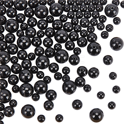 Olycraft 120Pcs 3 Style Natural Black Tourmaline Beads Strands G-OC0005-19-1