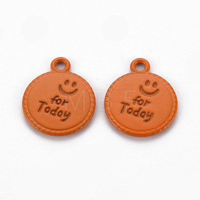 Spray Painted Alloy Pendants PALLOY-Q433-030F-RS-1