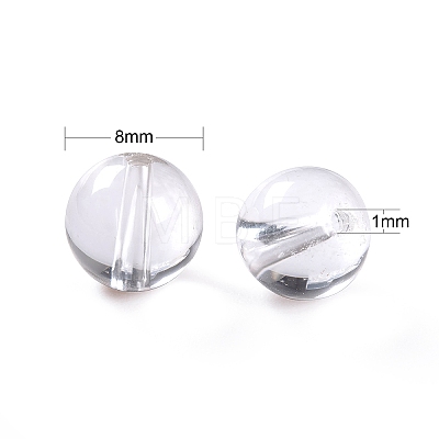 100Pcs 8mm Natural Grade AA Quartz Crystal Round Beads DIY-LS0002-36-1