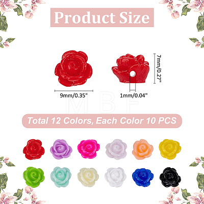 120Pcs 12 Colors Opaque Resin Beads CRES-ME0001-01-1