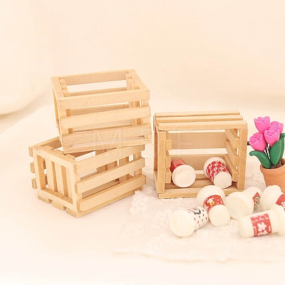Wood Rectangle Storage Box Miniature Ornaments PW-WG49143-01-1