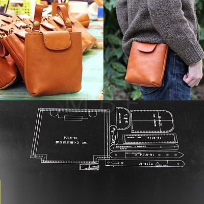 DIY Leather Shoulder Bag Acrylic Template TOOL-L007-06-1