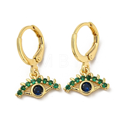 Real 18K Gold Plated Brass Dangle Leverback Earrings EJEW-A033-09G-02-1