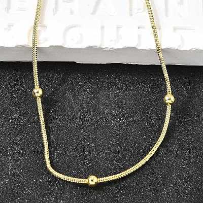 3MM Brass Round Ball Snake Chain Necklaces NJEW-M108-03G-1