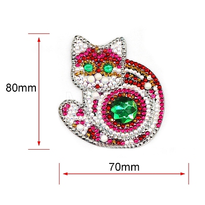 DIY Cat Keychain Diamond Painting Kits DIAM-PW0001-173-1