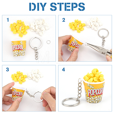 Olycraft DIY Popcorn Cup Keychain Making Kit DIY-OC0008-19-1