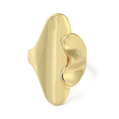 Rack Plating Brass Open Cuff Rings RJEW-K249-10G-1