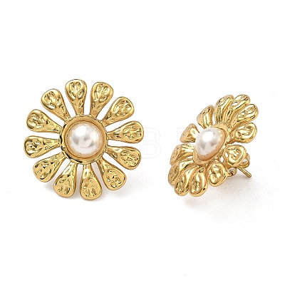201 Stainless Steel Stud Earrings EJEW-D354-08G-04-1
