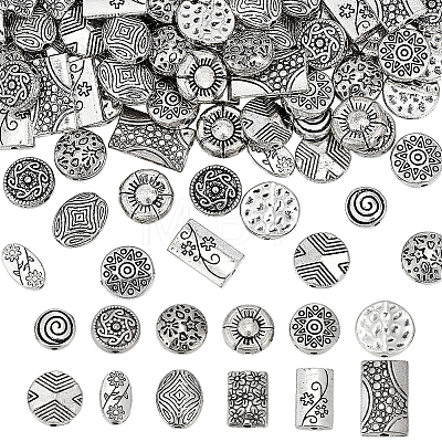 120Pcs 12 Styles Tibetan Style Alloy Beads FIND-PH0061-65-1