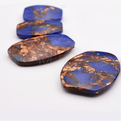 Assembled Bronzite and Lapis Lazuli Graduated Beads Strands G-P297-S01-1