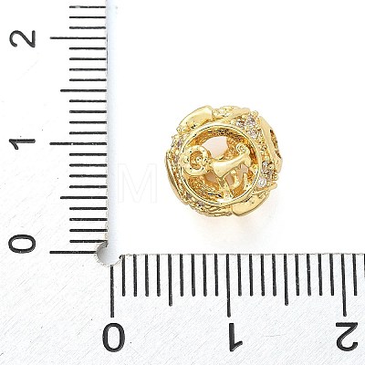 Brass Micro Pave Cubic Zirconia Beads KK-Z095-04G-01-1