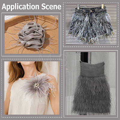 2M Fashion Fibre Imitation Ostrich Feather Trimming DIY-GF0014-47B-1