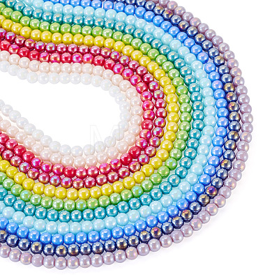 11Strands 11 Colors Electroplate Opaque Glass Beads Strands GLAA-TA0004-34-1