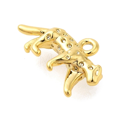 Leopard Rack Plating Brass Pendants Charms KK-S396-43G-1