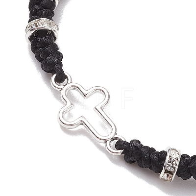 Cross Alloy Link Bracelets BJEW-JB11527-01-1