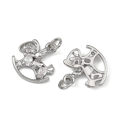 SHEGRACE Brass Pave Clear Cubic Zirconia Charms XGRQ4D002-658P-1