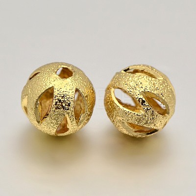 Brass Textured Beads KK-J221-17G-1