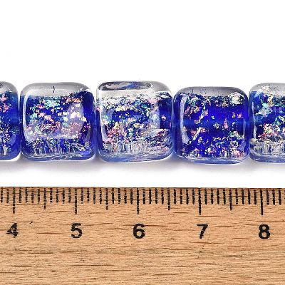 Handmade Dichroic Foil Glass Beads Strands DICH-U001-07C-1