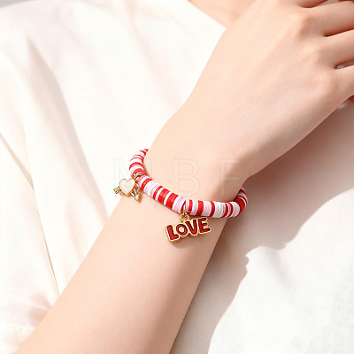 Valentine's Day Zinc Alloy Enamel Charm Bracelets FS-WG4D636-08-1
