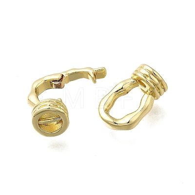 Brass Fold Over Clasps KK-Q048-06G-1