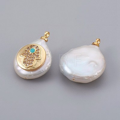 Natural Cultured Freshwater Pearl Pendants X-PEAR-F008-05G-1