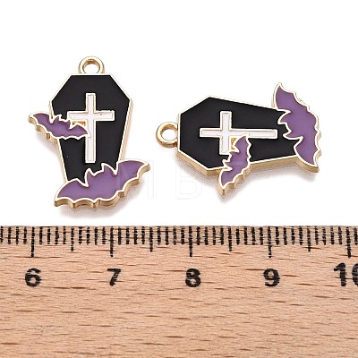 Halloween Theme Rack Plating Alloy Enamel Pendants X-ENAM-N056-357A-1