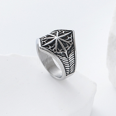 Eight-Point Star 304 Stainless Steel Finger Rings UT4019-2-1