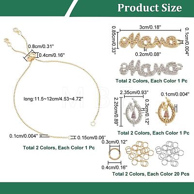  12Pcs 4 Colors Half Finished Rack Plating Brass Chain Bracelets KK-NB0002-71-1