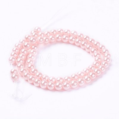 Eco-Friendly Dyed Glass Pearl Bead Strands X-HY-A008-6mm-RB033-1