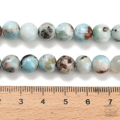 Natural Larimar Beads Strands G-L642-B19-8mm-1