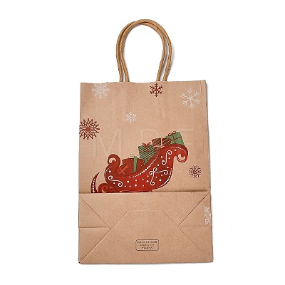 Christmas Theme Hot Stamping Rectangle Paper Bags X1-CARB-F011-02D-1