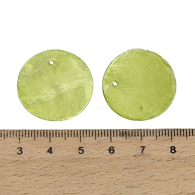 Spray Painted Natural Capiz Shell Pendants SHEL-C010-12-1