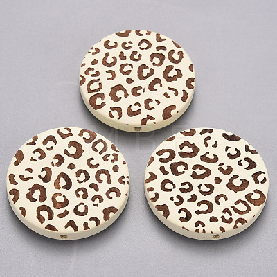 Painted Natural Wood Beads X-WOOD-N006-07E-1