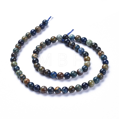 Natural Chrysocolla Beads Strands G-L505-24-6mm-1