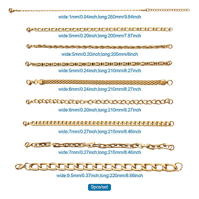 304 Stainless Steel Chain Bracelets STAS-TA0004-58-1