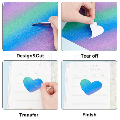 CRASPIRE 8 Sheets 8 Styles Waterproof Self-Adhesive Vinyl Picture Stickers Label Stickers DIY-CP0007-04-1