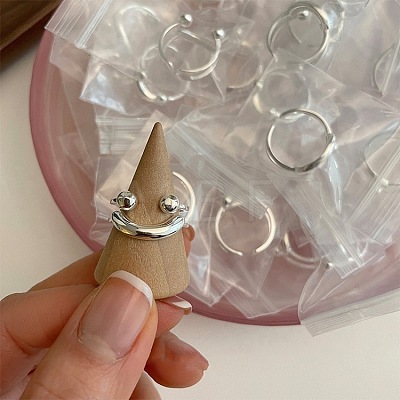 Alloy Smiling Face Finger Rings FS-WG53BEF-01-1